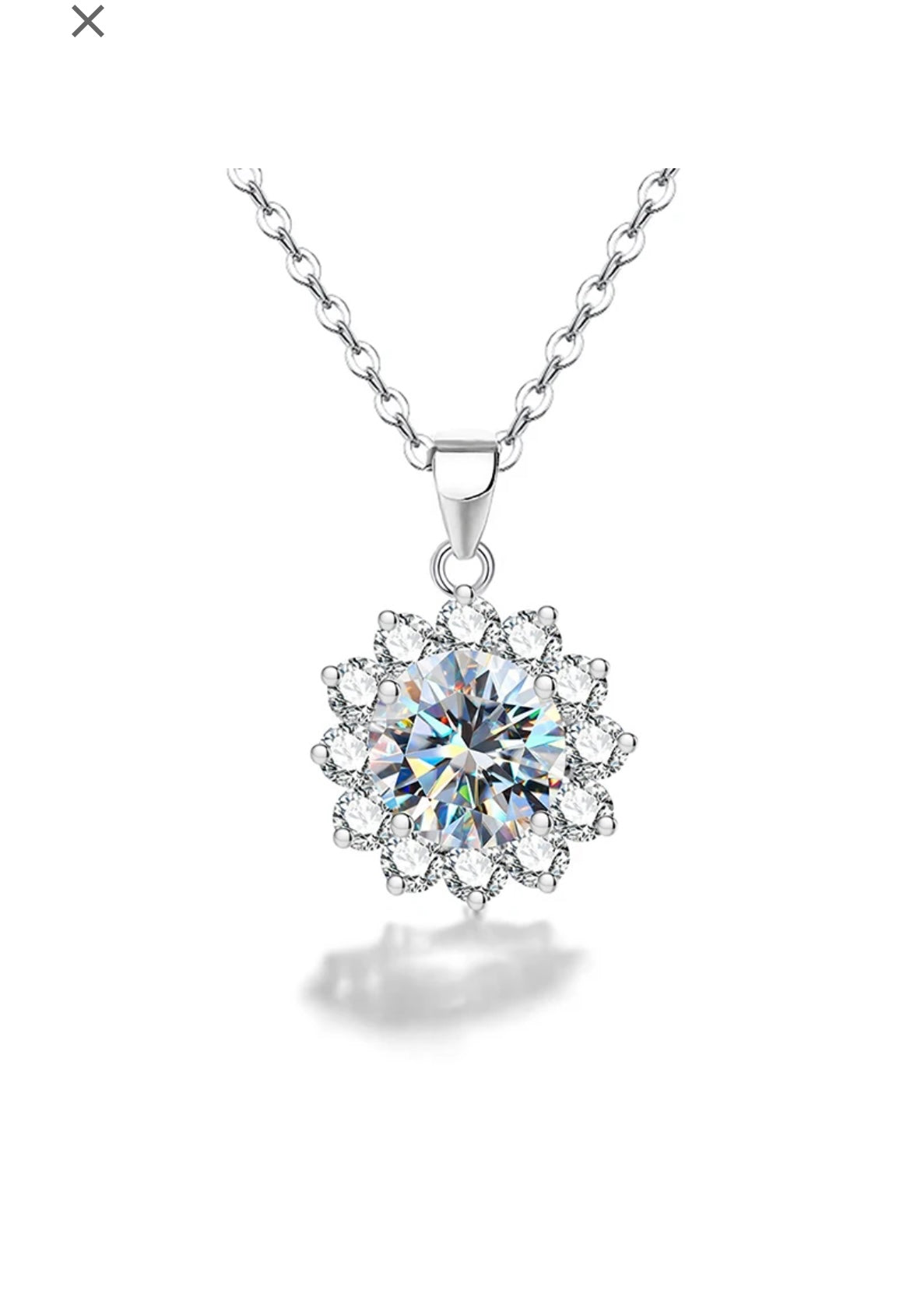 Stunning sunflower moissanite Pendent