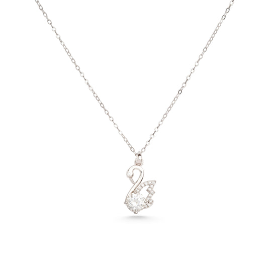 The White Gold Swan Pendent