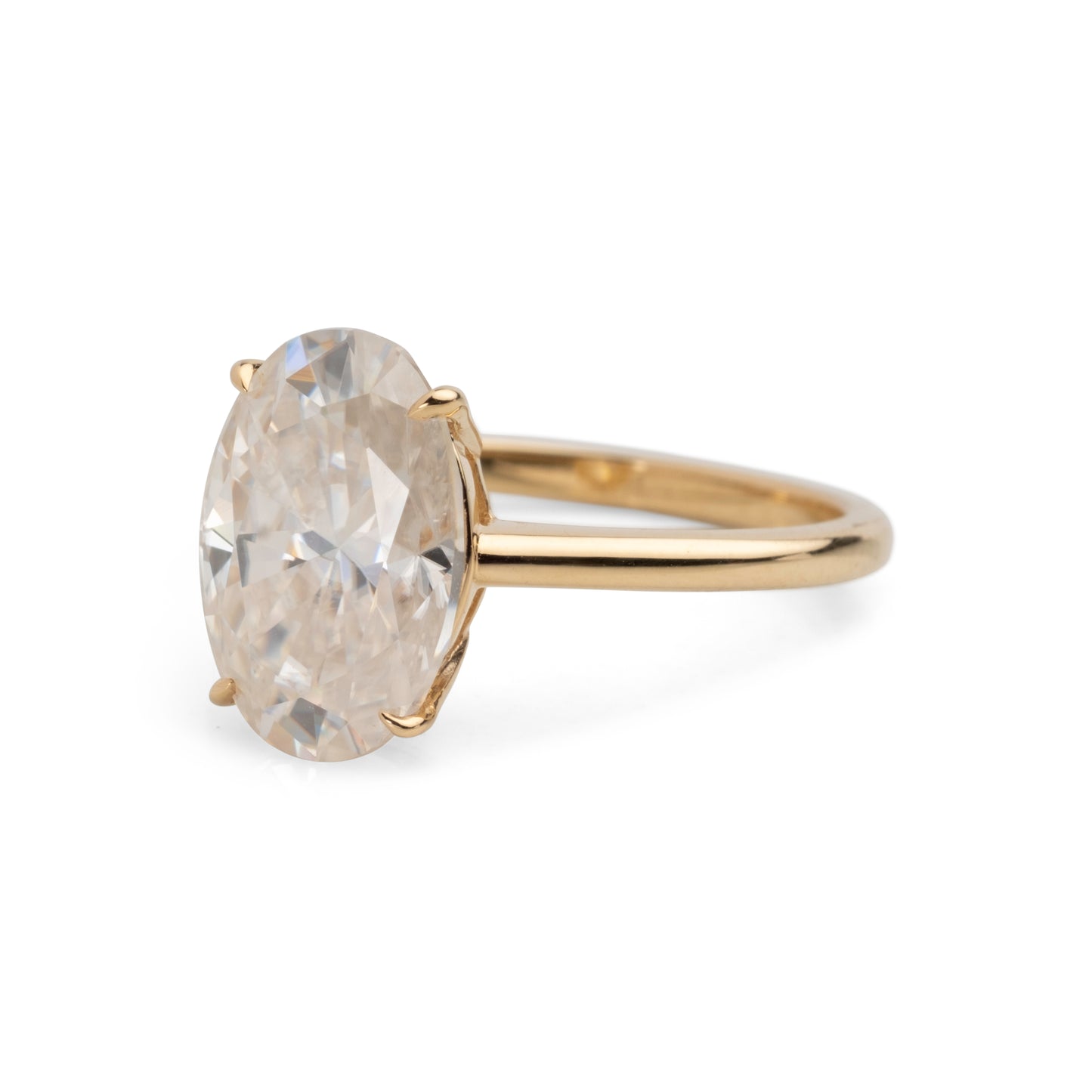 Oval-Shaped Solitaire Moissanite Ring