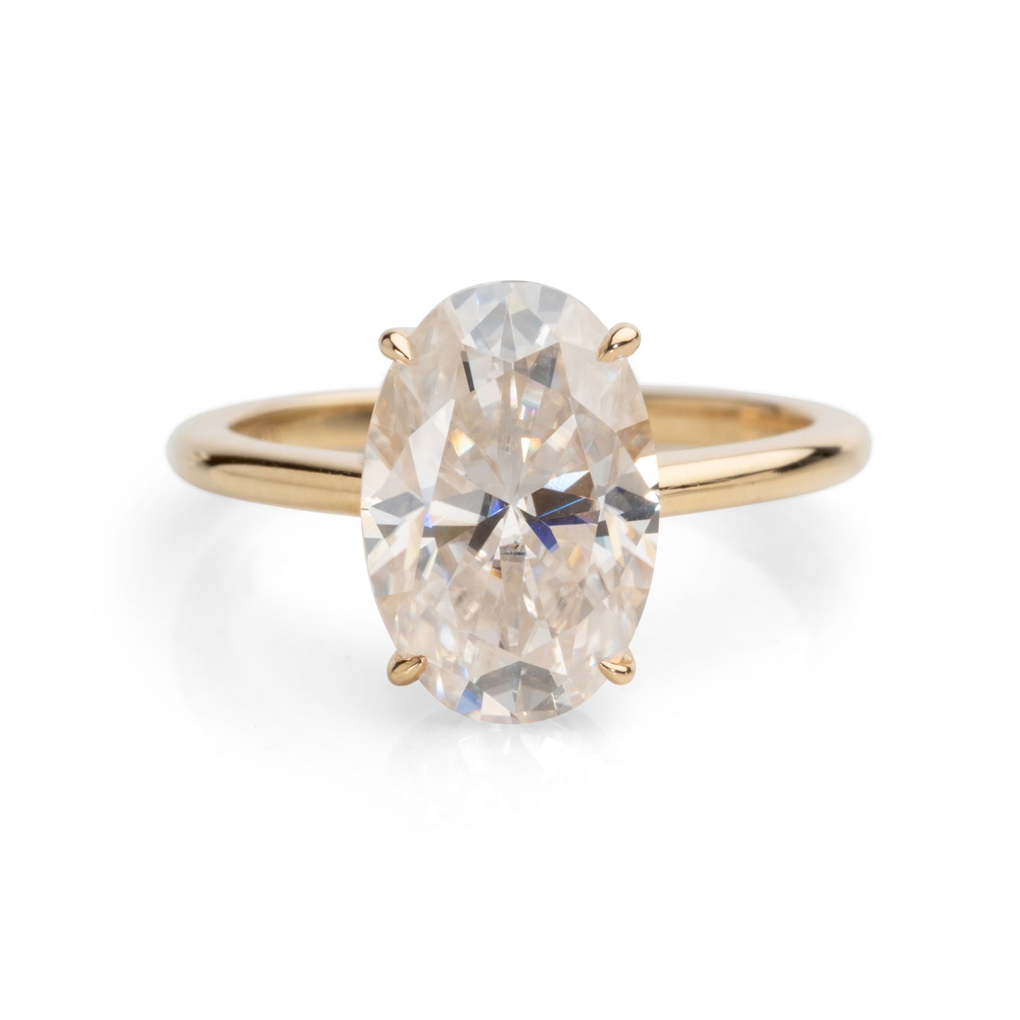 Oval-Shaped Solitaire Moissanite Ring