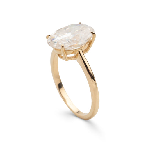 Oval-Shaped Solitaire Moissanite Ring