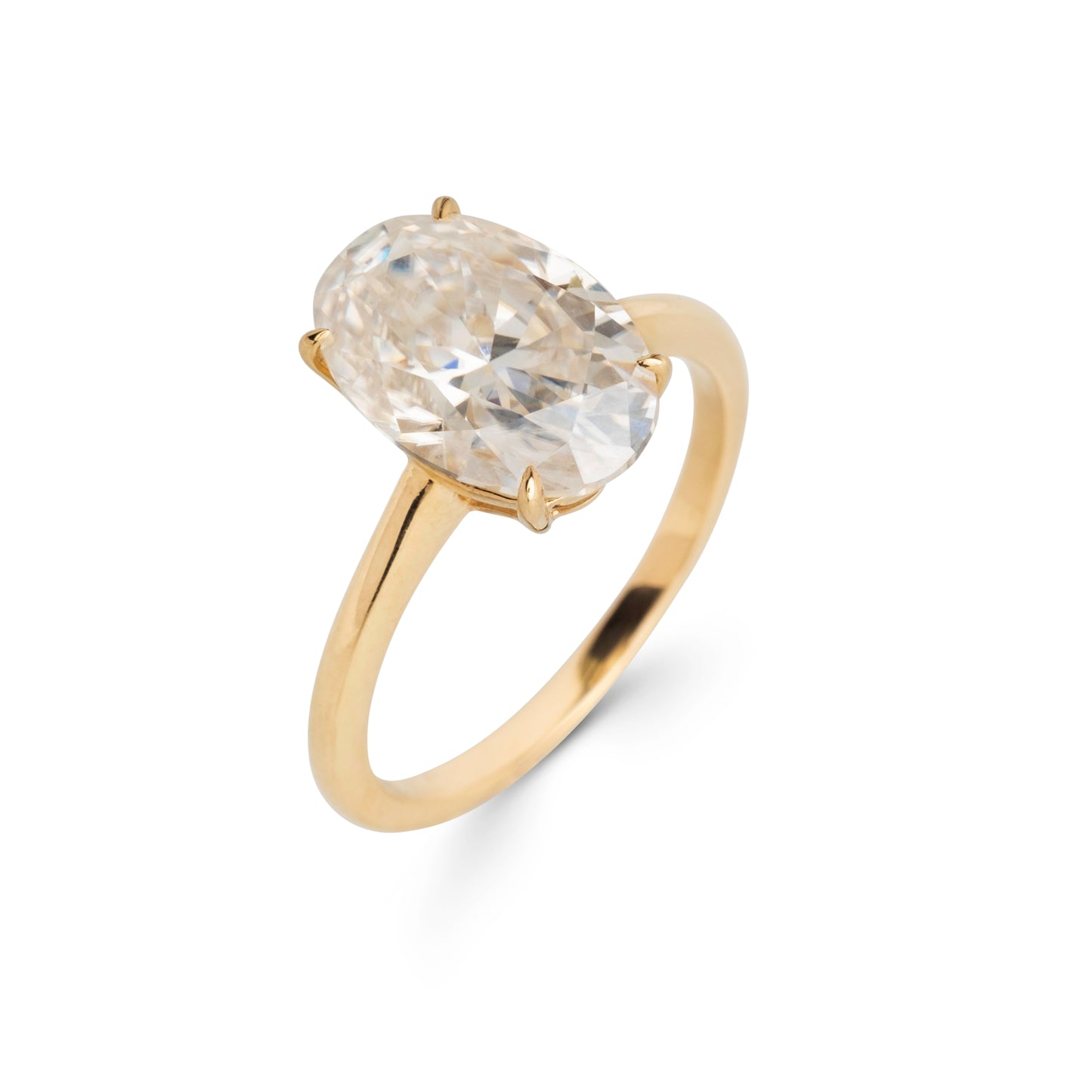 Oval-Shaped Solitaire Moissanite Ring